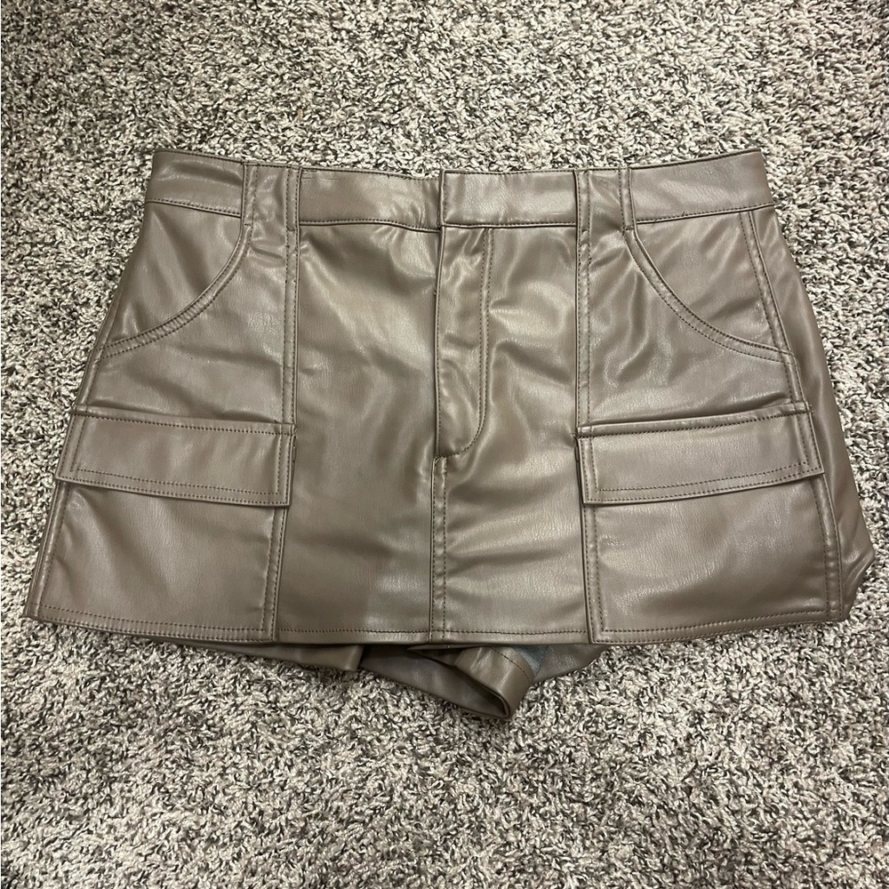 Zara Brown pleather Skort